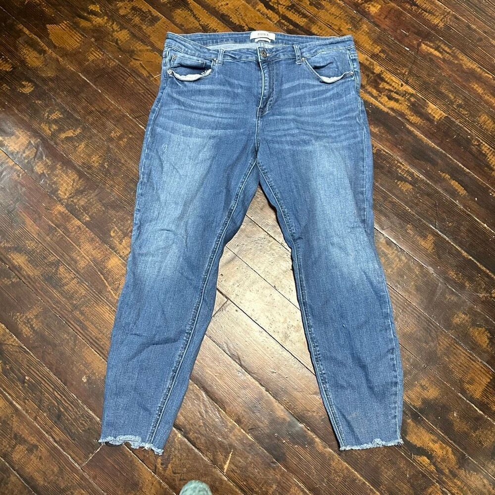 Pistola distressed raw hem 33 normcore ankle skinny jeans